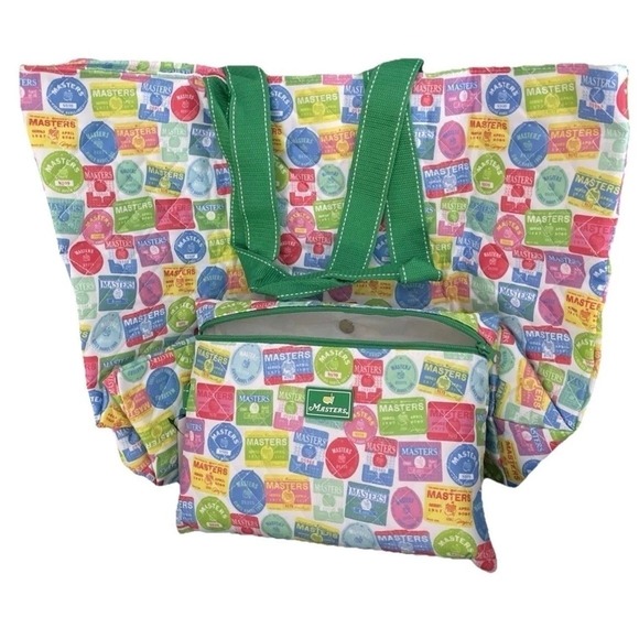 Scout Handbags - Masters 2026 SCOUT Packable Tote Bag Badges Multi Color Quilted Travel Pouch NWT